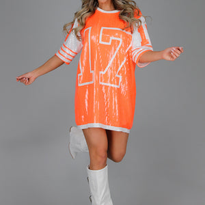 ORANJE-F Neon Oranje Koningsdag Jersey Jurk