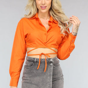ORANJE-F Oranje Blouse met Strap Details