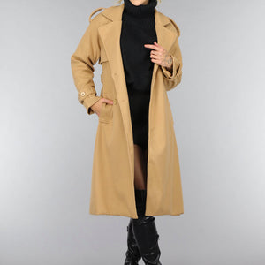 SALE30 Camel Trenchcoat met Ceintuur