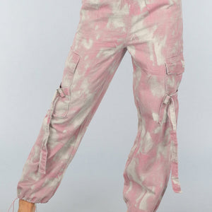 SALE30 Oudroze Gevlekte Cargo Jogger