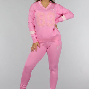 SALE30 Roze Two Piece met Teddy Cijfers