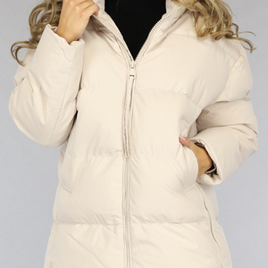 SALE50 Beige Gewatteerde Winterjas