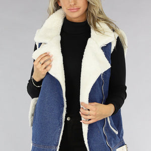 SALE50 Blauw Denim Gilet