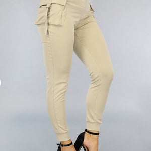 SALE50 Lange Beige Cargo Broek