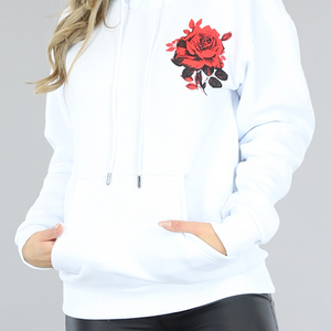 SALE50 Witte Rose Oversized Hoodie