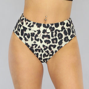 SALE85 High Waist Maxi Bikinibroekje met Luipaardprint