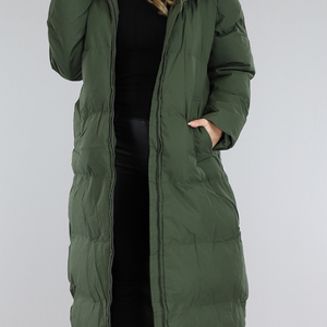 SALE85 Legergroene Gevoerde Winterjas