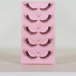 OP=OP.10.NL Cat Eye met Wispie Look Plak Wimpers Set van 5