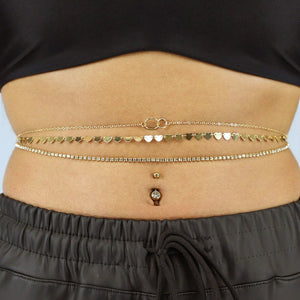 TERUG Gouden Hartjes Bodychain 3 Pack