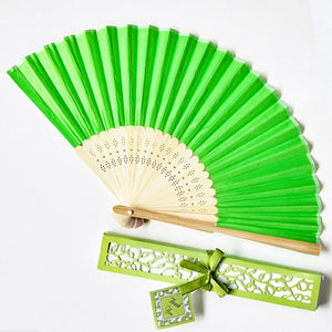 TERUG Groene Zijden Waaier van Bamboe