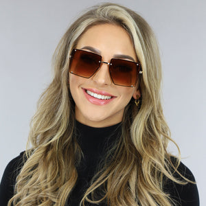 TERUG Grote Bruine Statement Zonnebril