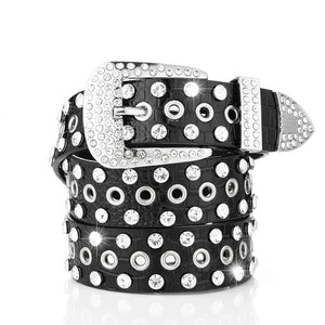 TERUG Grove Zwarte Lederlook Riem