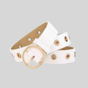 TERUG Witte Riem met Ronde Gesp