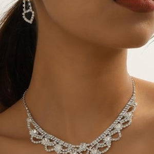 TERUG Zilveren Glamour Strass Sieraden Set