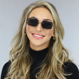 TERUG Zwarte Diamond Cut Zonnebril