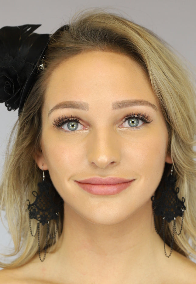 A-A Zwart Halloween Hoedje met Kant en Roos