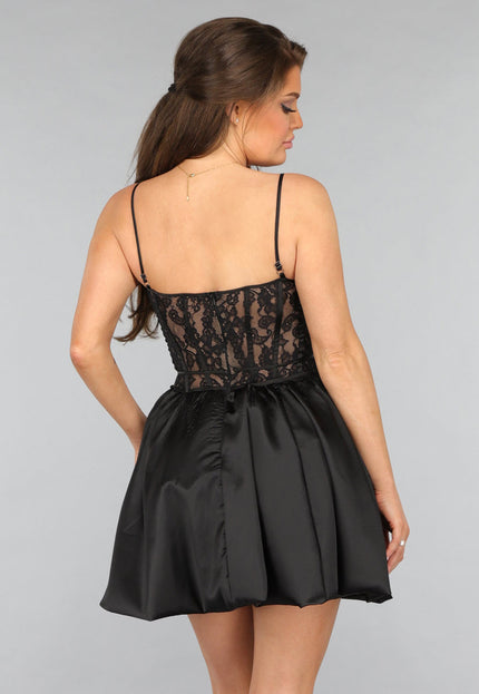 OP=OP.45.NL Ballon Jurk met Kanten Lijfje