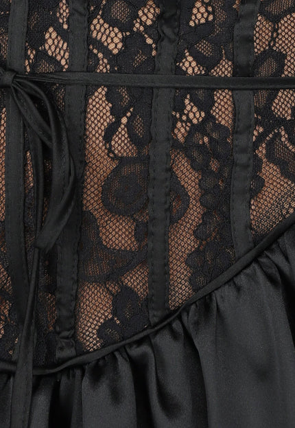 OP=OP.45.NL Ballon Jurk met Kanten Lijfje