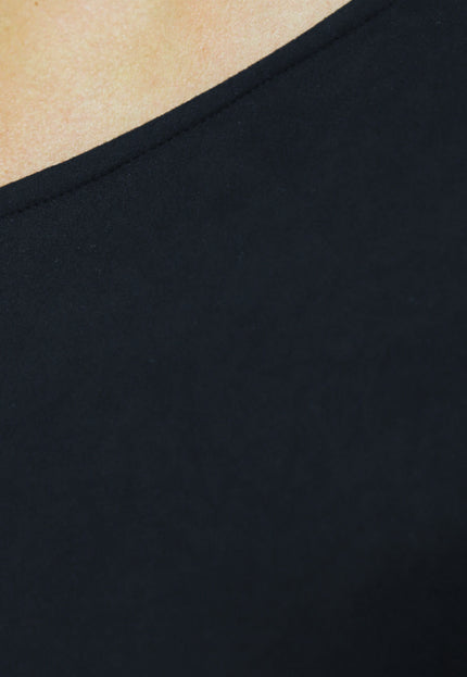 Basic Zwarte Cropped Asymmetrische Top