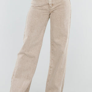 Beige Wide Leg Tall Jeans