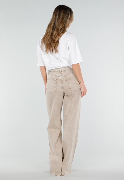Beige Wide Leg Tall Jeans