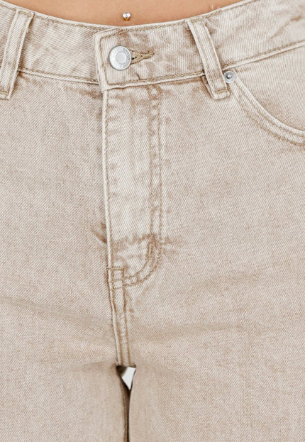 Beige Wide Leg Tall Jeans