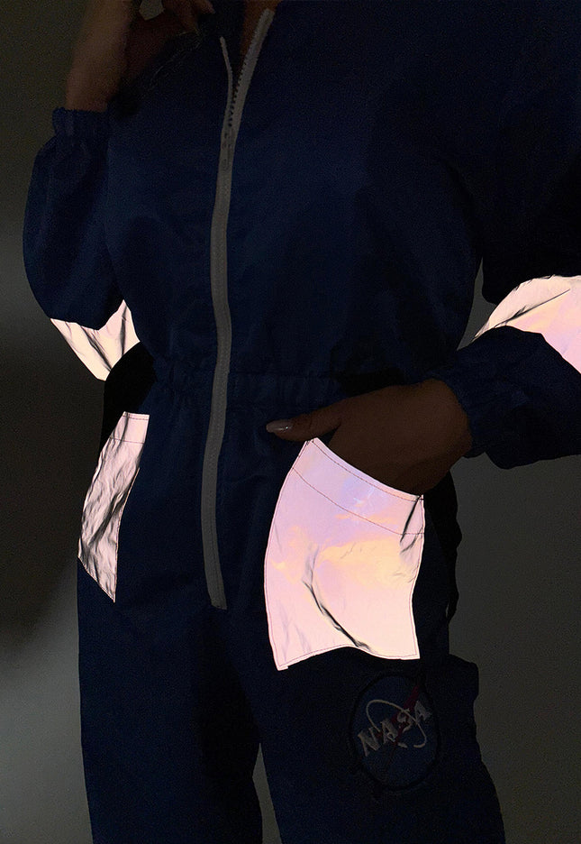 Blauw Reflecterend NASA Kostuum