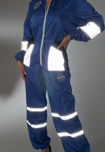 Blauw Reflecterend NASA Kostuum