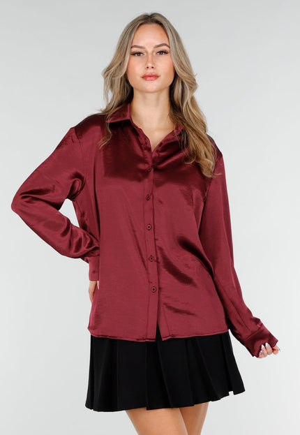 Bordeaux Satijnen Blouse