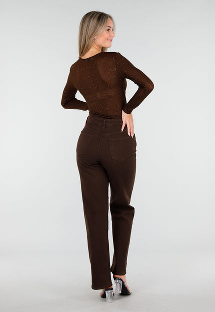 Bruine Glitter Stretch Body