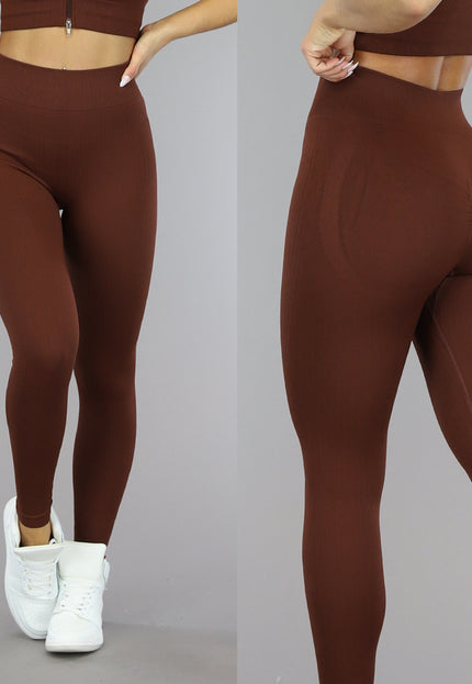 Bruine Grove Rib Sport Legging