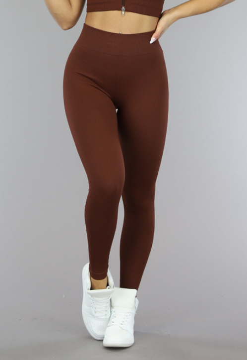Bruine Grove Rib Sport Legging