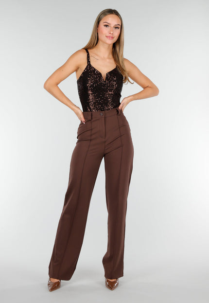 Bruine Pailletten  String Bodysuit