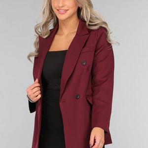 OP=OP.06.NL Burgundy Blazer met Zwarte Knopen