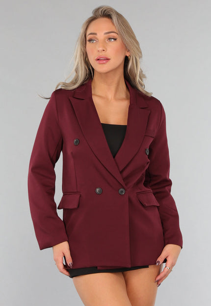 OP=OP.06.NL Burgundy Blazer met Zwarte Knopen
