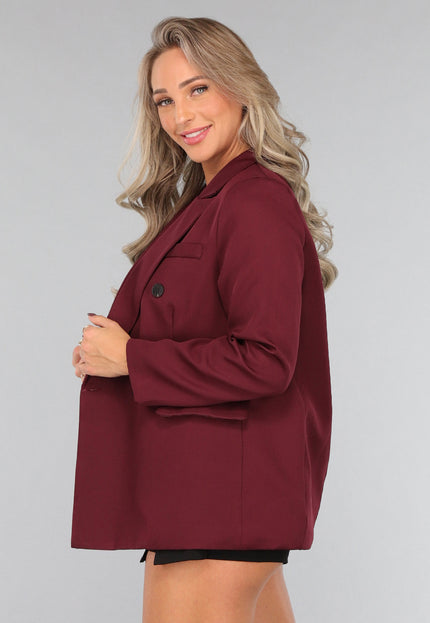 OP=OP.06.NL Burgundy Blazer met Zwarte Knopen