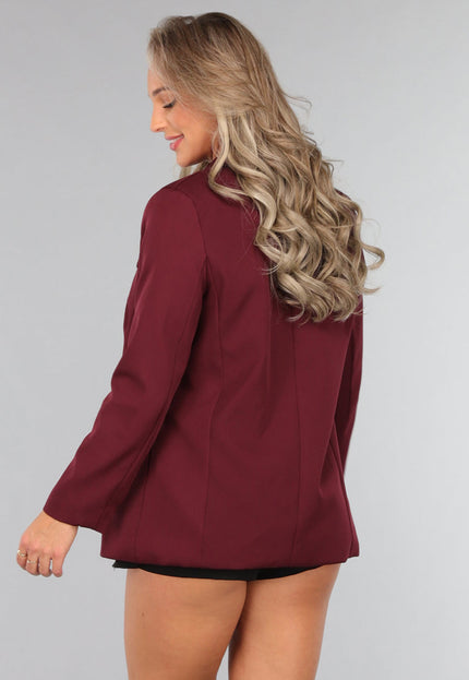 OP=OP.06.NL Burgundy Blazer met Zwarte Knopen