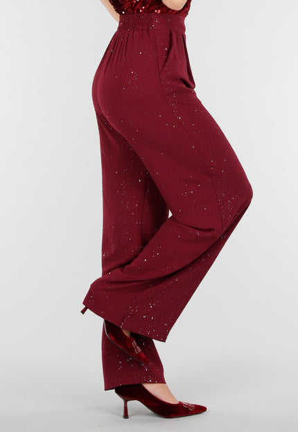 Burgundy Pantalon met Glitters