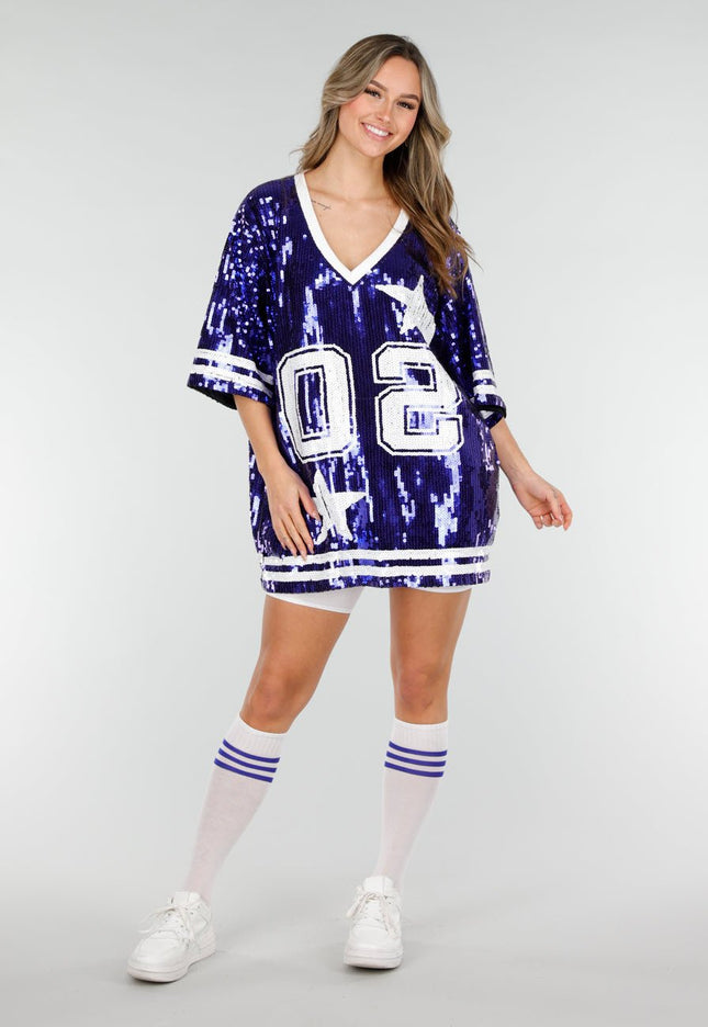 CAMPAGNE11/11 Blauwe Dreamteam Pailletten Jersey