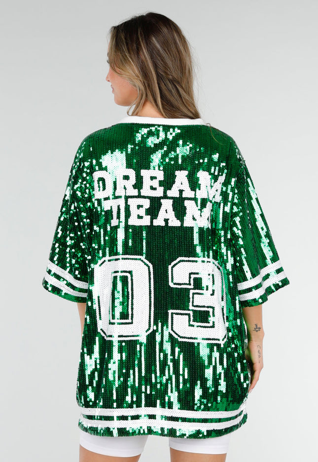 CAMPAGNE11/11 Groene Dreamteam Pailletten Jersey