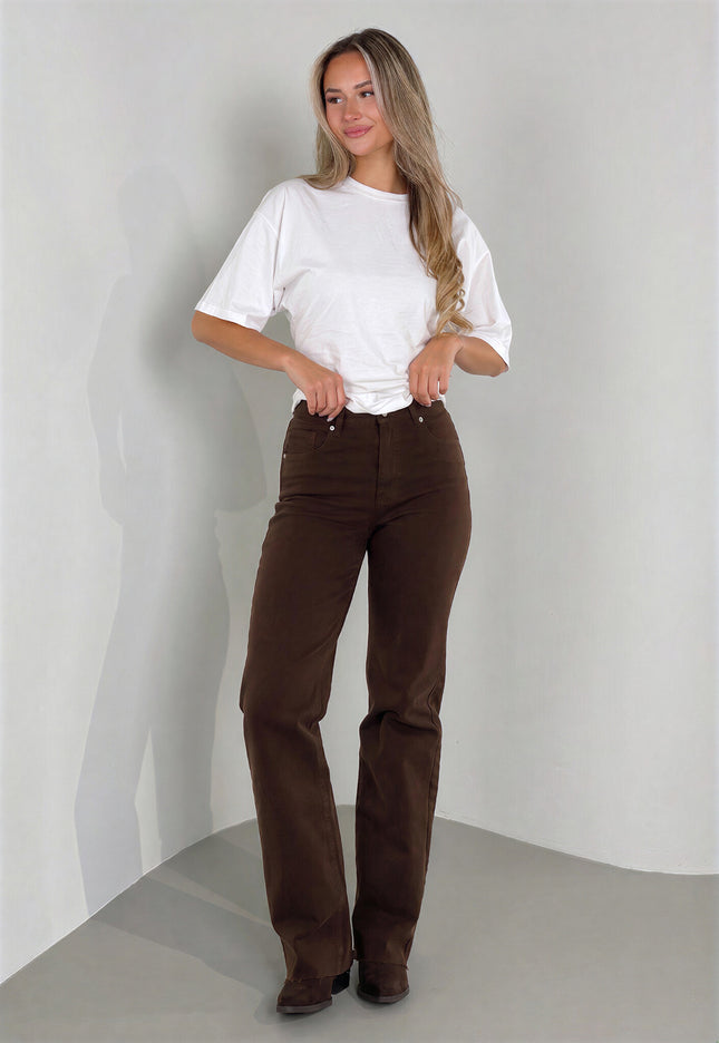 CAMPAGNEJEANS Bruine High Waist Straight Leg Tall Jeans