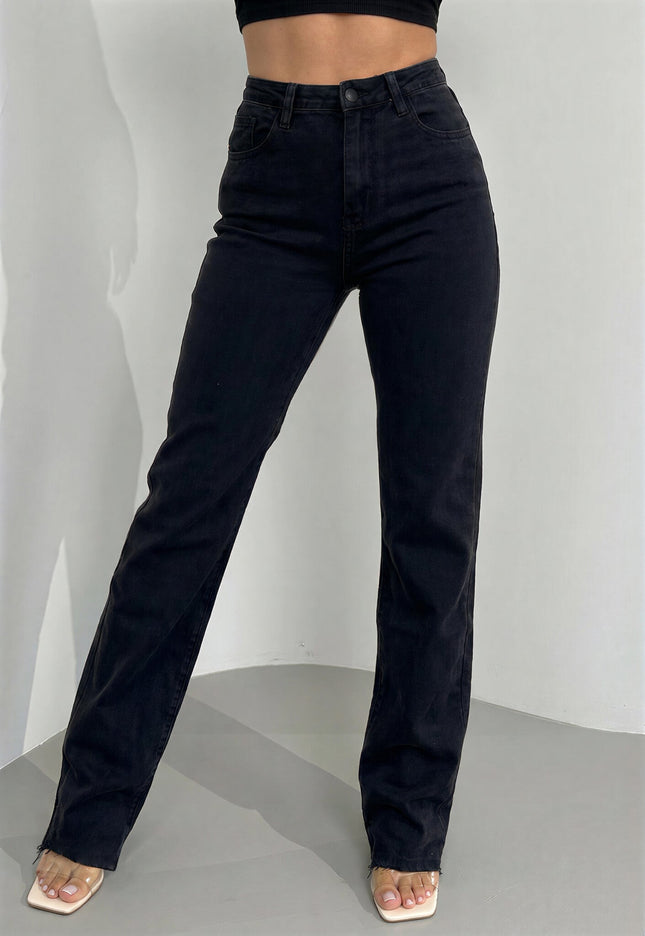 CAMPAGNEJEANS Zwarte Lange Straight Leg Tall Jeans met Stretch