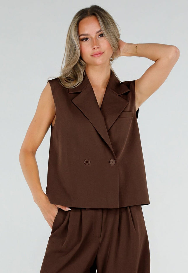 Campagnepak Bruin Mouwloos Gilet