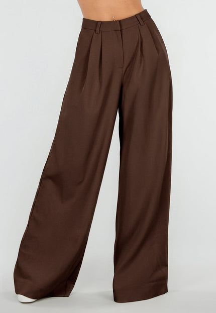 Campagnepak Bruine Tall Wide Leg Broek