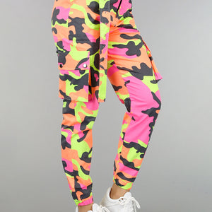 OP=OP.46.NL Cargo Jeans Neon Camouflage Broek met Riem