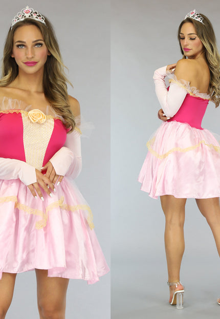 CARNA10 Roze Doornroosje Kostuum