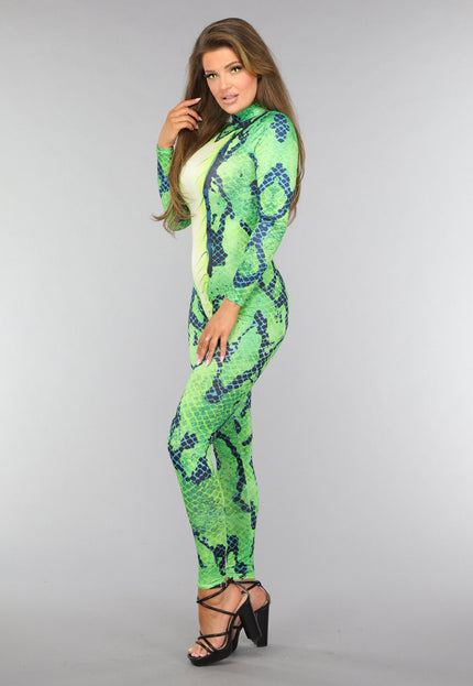 CARNA30 Groene Slangen Jumpsuit