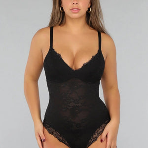 Corrigerende Zwarte Kanten Bodysuit