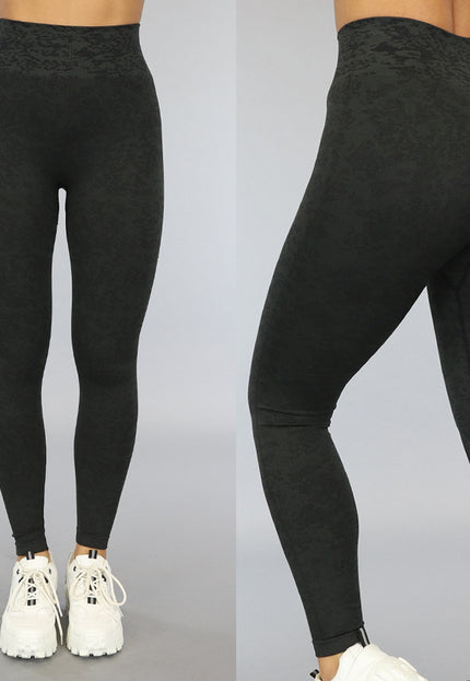 Donkergroene Gemêleerde Sportlegging