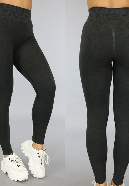 Donkergroene Gemêleerde Sportlegging